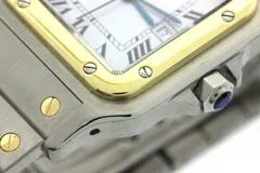 永久保証書付 Cartier カルティエ 腕時計 サントス ガルべLM 81036288 ホワイト文字盤 K18イエローゴールド/スティール 自動巻き【472】SJ