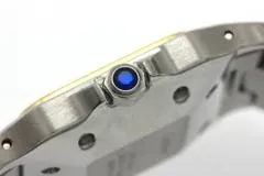 永久保証書付 Cartier カルティエ 腕時計 サントス ガルべLM 81036288 ホワイト文字盤 K18イエローゴールド/スティール 自動巻き【472】SJ