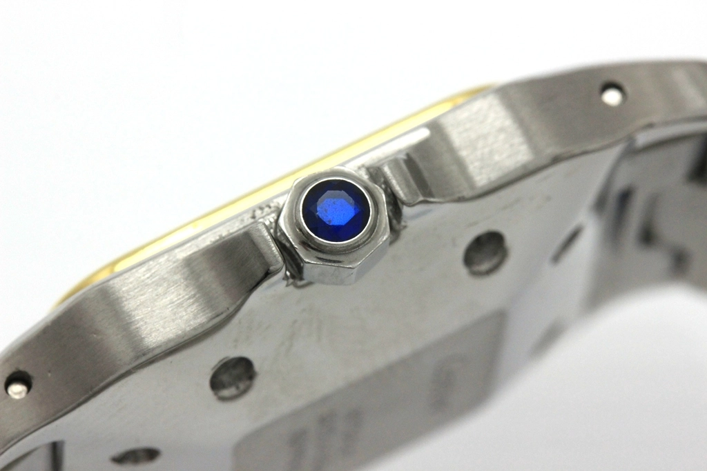 永久保証書付 Cartier カルティエ 腕時計 サントス ガルべLM 81036288 ホワイト文字盤 K18イエローゴールド/スティール 自動巻き【472】SJ