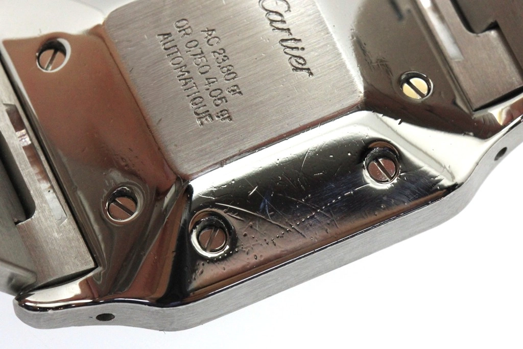 永久保証書付 Cartier カルティエ 腕時計 サントス ガルべLM 81036288 ホワイト文字盤 K18イエローゴールド/スティール 自動巻き【472】SJ