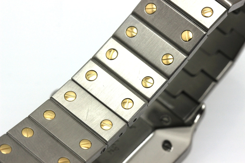 永久保証書付 Cartier カルティエ 腕時計 サントス ガルべLM 81036288 ホワイト文字盤 K18イエローゴールド/スティール 自動巻き【472】SJ