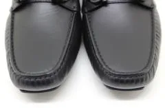 Salvatore Ferragamo フェラガモ 革靴 ドライビングシューズ モカシン レザー ブラック 6ハーフ 約24cm 【200】