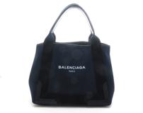 BALENCIAGA　バレンシアガ　ネイビーカバスS　 ネイビー　ﾌﾞﾗｯｸ ｷｬﾝﾊﾞｽ/ﾚｻﾞｰ