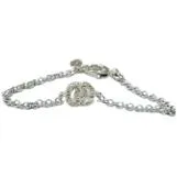 新作★即納【GUCCI】ダブルGブレスレット シルバー ユニセックス ユニセックス【GUCCI】ダブル G キ−ブレスレット シルバー