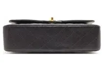CHANEL シャネル マトラッセWフラップ25 Wチェーンショルダーバッグ A01112 ブラック GP ゴルード金具 キャビア 2120000316302【200】