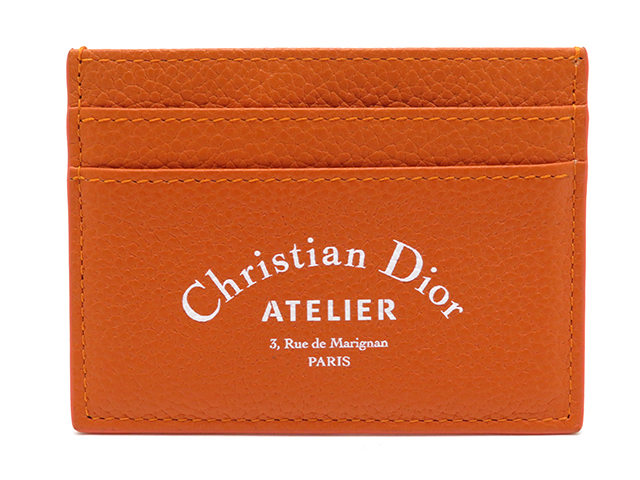 Dior Homme ディオールオム アトリエ カードケース オレンジ カーフ