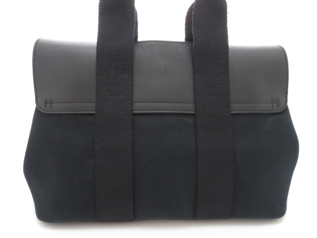 HERMES エルメス バッグ ヴァルパライソPM ブラック レザー キャンバス