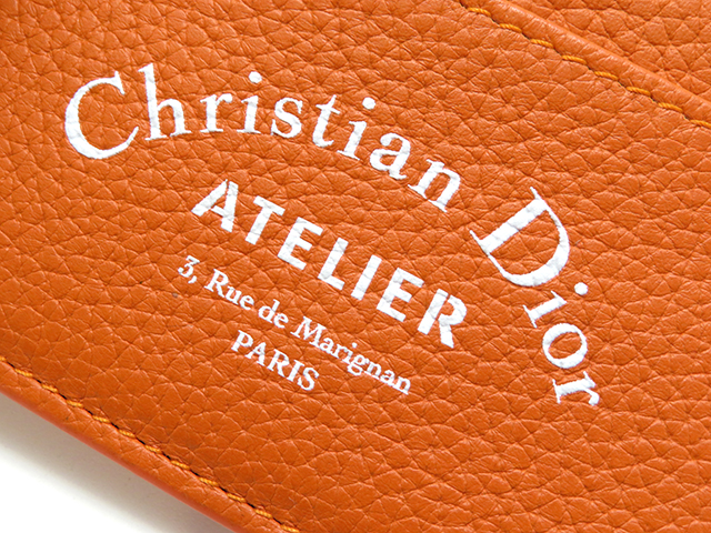 Dior Homme ディオールオム アトリエ カードケース オレンジ カーフ