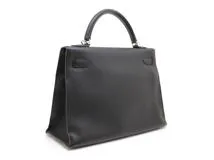 HERMES エルメス ケリー32 ハンドバッグ ブラック SV シルバー金具 トゴ □G刻 2143300224368【200】
