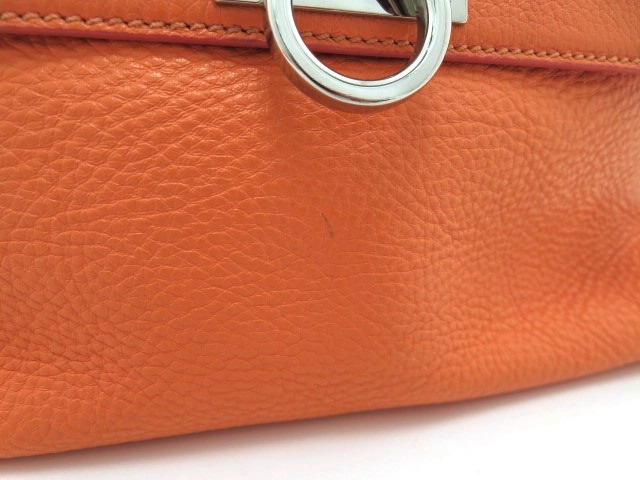 Salvatore Ferragamo サルヴァトーレ フェラガモ ソフィア ガンチーニ 2WAY ハンドバッグ ショルダーバッグ オレンジ レザー【473】