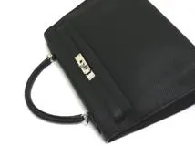 HERMES エルメス ケリー32 ハンドバッグ ブラック SV シルバー金具 トゴ □G刻 2143300224368【200】
