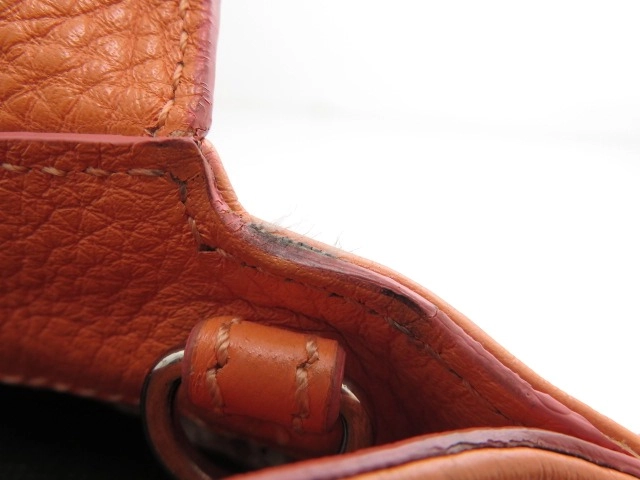 Salvatore Ferragamo サルヴァトーレ フェラガモ ソフィア ガンチーニ 2WAY ハンドバッグ ショルダーバッグ オレンジ レザー【473】