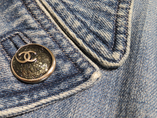 CHANEL シャネル デニム コート レディース 38 ブルー コットン