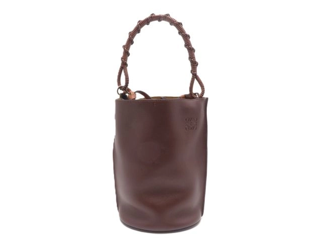 LOEWE ロエベ アナグラム ゲート バケットバッグ ダークブラウン