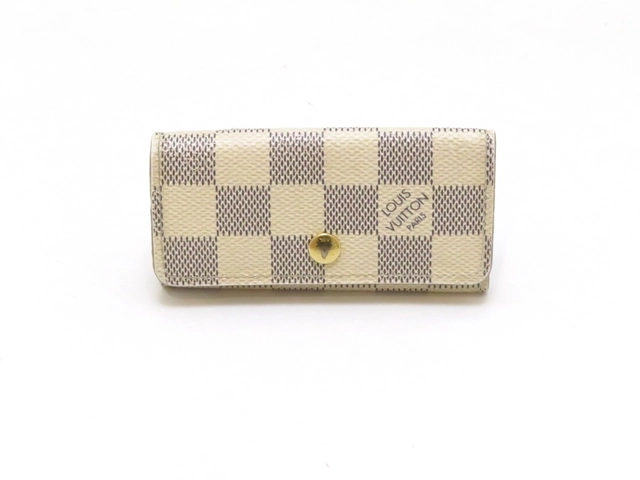 【美品】LOUIS VUITTON  N60020  4連 キーケースアイボリー ルイヴィトン ミュルティクレ4 N60020 ダミエ・アズール 4連