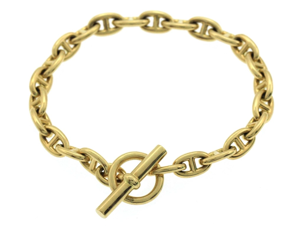 美品　HERMES ユリディス　ブレスレット　エルメス　ゴールド HERMES エルメス シェーヌダンクルブレスレットTPM H218836B 00024 K18