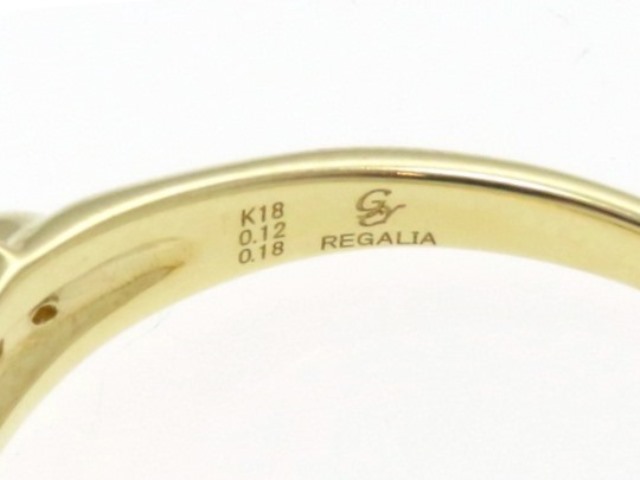 REGALIA レガリア YMR20 指輪 リング ゴールド(K18) ダイヤモンド(0.12 / 0.18ct) 20号 6.4g クロスモチーフ  2143700138012【430】