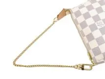 ヴィトン バッグ ダミエ 白 ミニポシェット ダミエ・アズール ミニ ポシェット アクセソワール【ルイ