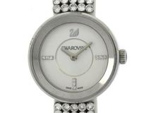 SWAROVSKI スワロフスキー  腕時計 ピアッツァ ミニ 1183490 シルバー文字盤 スティール/革/クリスタル クォーツ 2015年正規品【472】SJ