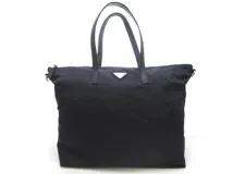 PRADA プラダ トートバッグ ショルダーバッグ 2WAY ネイビー ナイロン サフィアーノ【473】