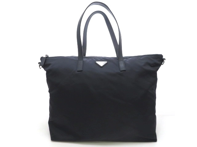 PRADA プラダ トートバッグ ショルダーバッグ 2WAY ネイビー ナイロン サフィアーノ【473】