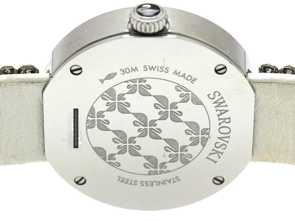 SWAROVSKI スワロフスキー  腕時計 ピアッツァ ミニ 1183490 シルバー文字盤 スティール/革/クリスタル クォーツ 2015年正規品【472】SJ