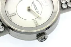 SWAROVSKI スワロフスキー  腕時計 ピアッツァ ミニ 1183490 シルバー文字盤 スティール/革/クリスタル クォーツ 2015年正規品【472】SJ