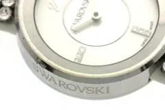 SWAROVSKI スワロフスキー  腕時計 ピアッツァ ミニ 1183490 シルバー文字盤 スティール/革/クリスタル クォーツ 2015年正規品【472】SJ