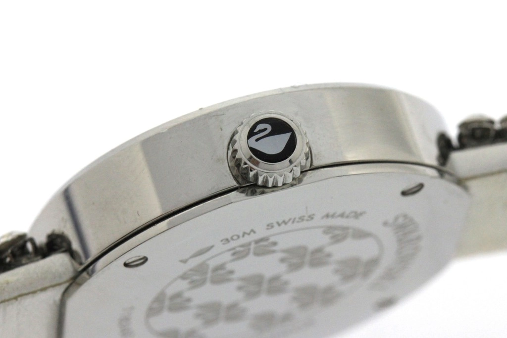 SWAROVSKI スワロフスキー  腕時計 ピアッツァ ミニ 1183490 シルバー文字盤 スティール/革/クリスタル クォーツ 2015年正規品【472】SJ