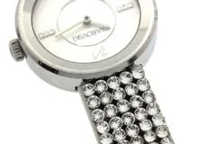 SWAROVSKI スワロフスキー  腕時計 ピアッツァ ミニ 1183490 シルバー文字盤 スティール/革/クリスタル クォーツ 2015年正規品【472】SJ