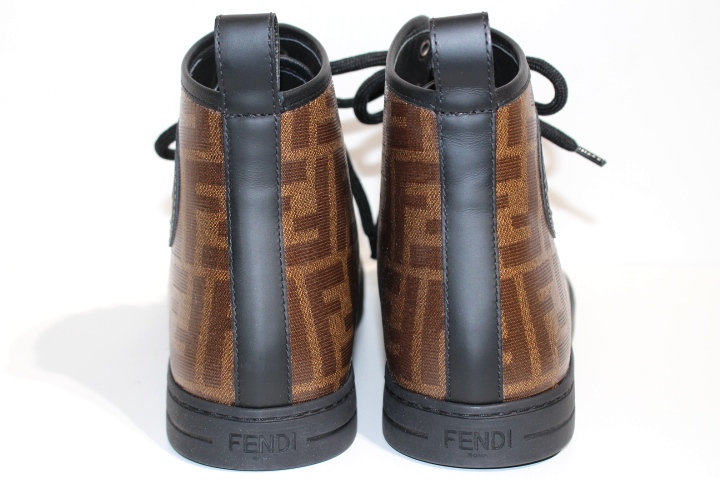 フェンディ FENDI ズッカ ハイカット ロゴ 8E6594 紐 靴 スニーカー