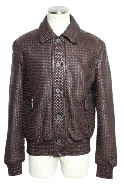 本物 ランウェイ ボッテガヴェネタ イントレチャート レザージャケット BOTTEGA VENETA - 貴重 ボッテガヴェネタ 最高峰 総イントレ