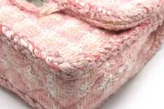 CHANEL シャネル ショルダーバッグ 2.55チェーンショルダーバッグ ピンク/ホワイト/シルバー金具 ツイード ギャランティカード付【472】SJ