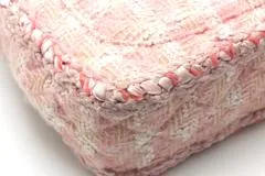 CHANEL シャネル ショルダーバッグ 2.55チェーンショルダーバッグ ピンク/ホワイト/シルバー金具 ツイード ギャランティカード付【472】SJ