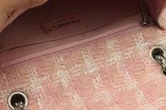 CHANEL シャネル ショルダーバッグ 2.55チェーンショルダーバッグ ピンク/ホワイト/シルバー金具 ツイード ギャランティカード付【472】SJ