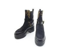 LOUIS VUITTON ルイ・ヴィトン 靴 ローリエ―トライン レオパードサイドゴアブーツ レディース37ハーフ(24～24,5cm) ブラック スエード/カーフ