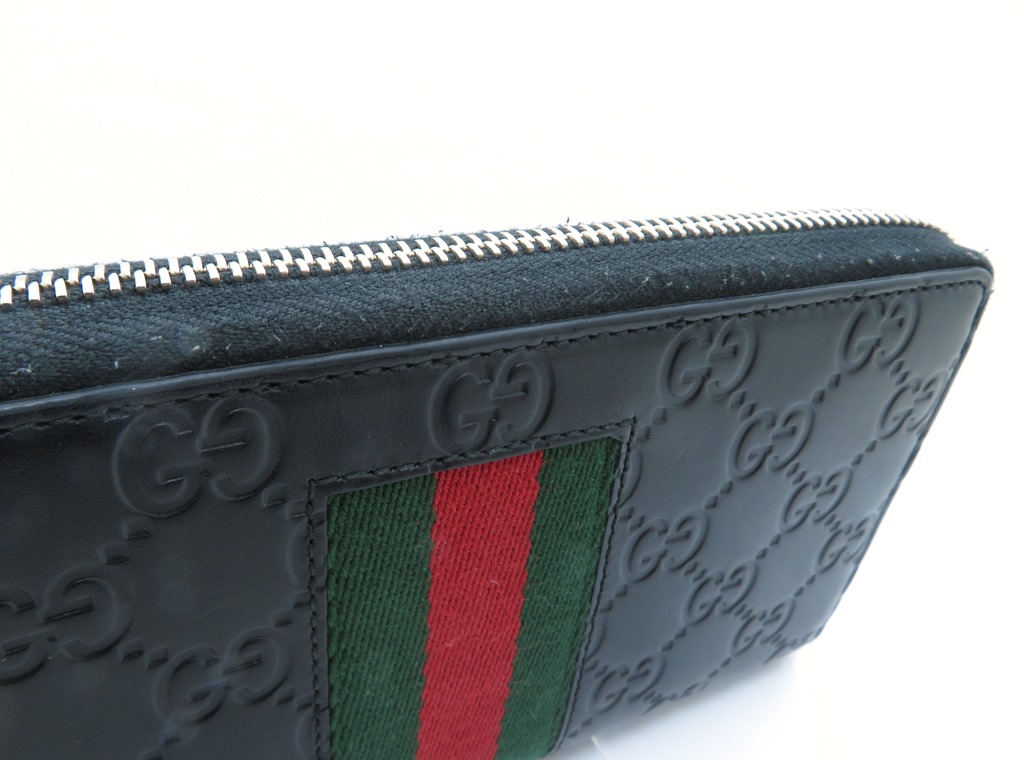 GUCCI グッチ グッチシマニューウェブ ラウンドファスナー 長