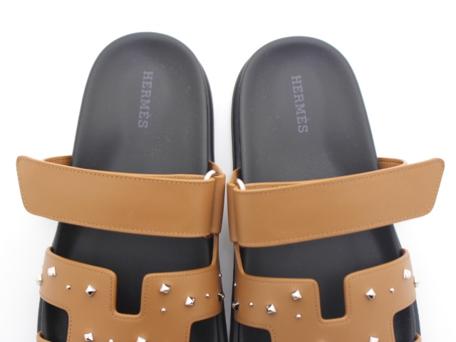 HERMES エルメス 靴 スタッズシプレサンダル レディース37.5(24