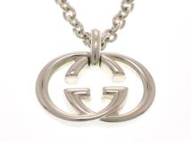 GUCCI グッチ ネックレス GGブリット ペンダント インターロッキングG 925 シルバー 25.6g【473】