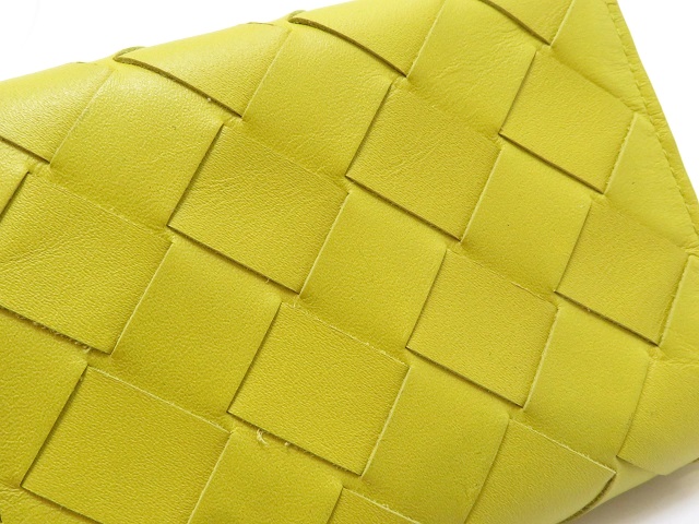 ボッテガヴェネタ イントレチャート 三つ折り財布 イエロー BOTTEGA VENETA ボッテガ・ヴェネタ イントレチャート 三つ折