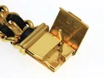CHANEL シャネル 腕時計 プルミエールS H0001 ゴールドプレーテッド/社外革ベルト ブラック文字盤 クォーツ【472】UH