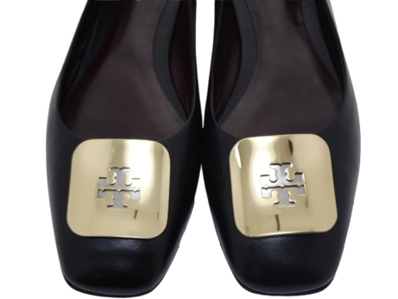TORY BURCH トリーバーチ 靴 バレエシューズ レディース7.5(約24.5cm) ブラック レザー 154077 (2120500264912) 【200】