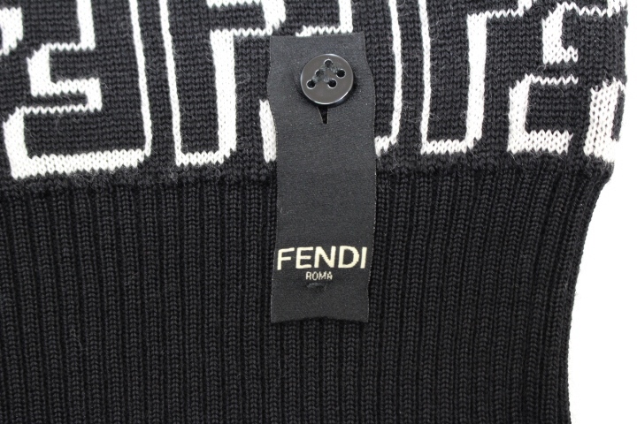 美品✨ フェンディ ズッカ ニット ファブリック メンズ 26cm相当 美品】 FENDI フェンディ ニット ファブリック ズッカ メンズ