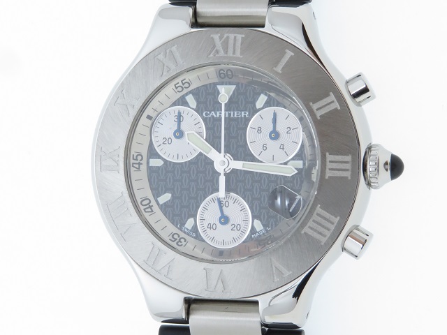 Cartier カルティエ 時計 マスト21 クロノスカフ クロノグラフ W10125U2 メンズ ステンレス×ラバー クオーツ 【460】2141300020812の購入なら「質」の大黒屋（公式）