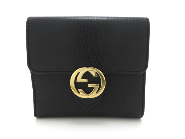 GUCCI グッチ Wホック財布 二つ折り財布 インターロッキングG