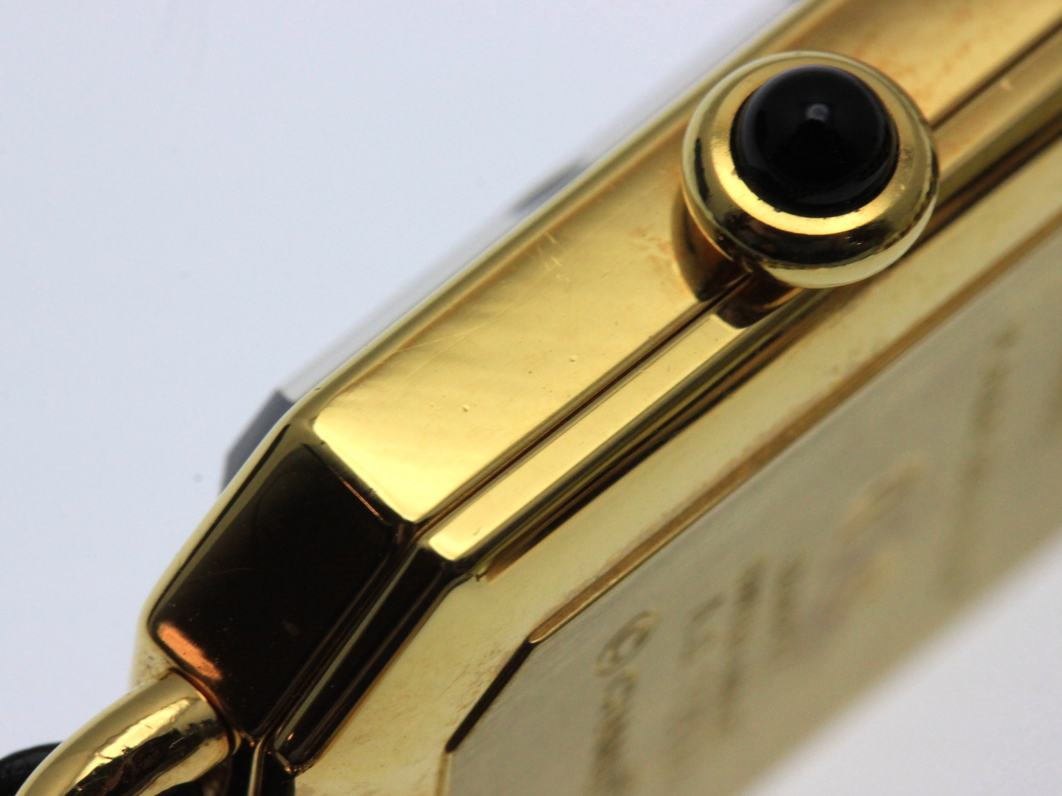 CHANEL シャネル 腕時計 プルミエールS H0001 ゴールドプレーテッド/社外革ベルト ブラック文字盤 クォーツ【472】UH