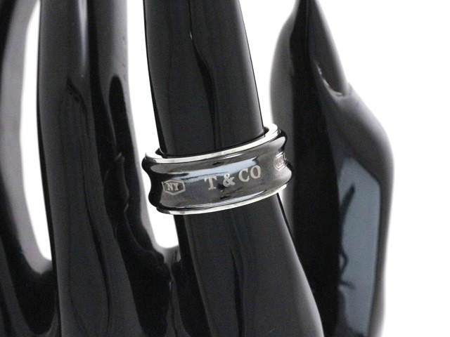 TIFFANY&CO ティファニー ジュエリー 指輪 1837 リング ミッドナイト 925 シルバー ブラック チタン 11.5号 7.4g【473】