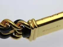 CHANEL シャネル 腕時計 プルミエールS H0001 ゴールドプレーテッド/社外革ベルト ブラック文字盤 クォーツ【472】UH