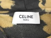 CELINE セリーヌ 衣類 ルーズフーディパーカー メンズM オレンジ/グレー コットン 2Y91B333U (2143000724397) 【200】