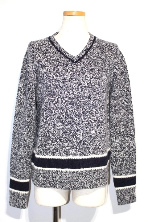 Dior ディオール 衣類 Vネックセーター ニット レディース38 ネイビー